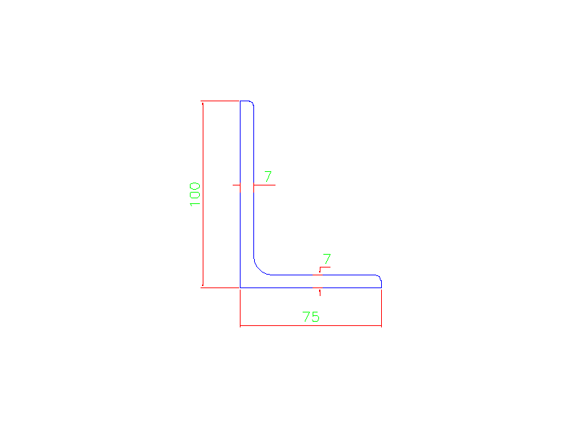 Steel Angle Japanese Unequal (L) In dwg file format for AutoCAD and other 2D Software