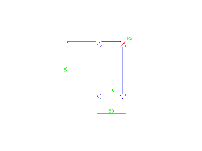 Rectangular Tube 100x50x6