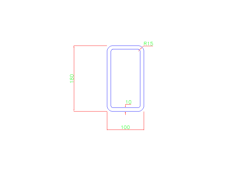 Rectangular Tube 180x100x10