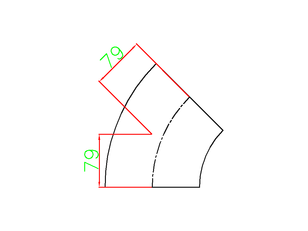Elbow 45 5 Inch | CAD Block And Typical Drawing