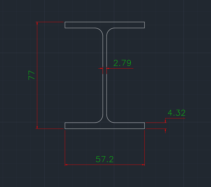 Wide Flange Canadian (SLB) In dwg file format for AutoCAD and other 2D Software