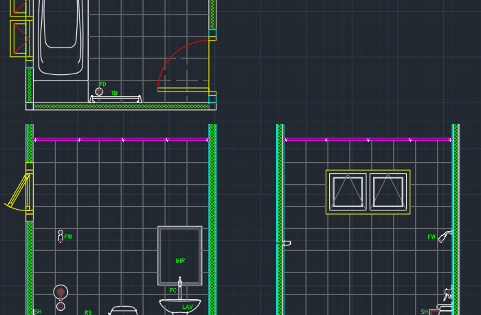 Bathroom Layout - Free CAD Block And AutoCAD Drawing