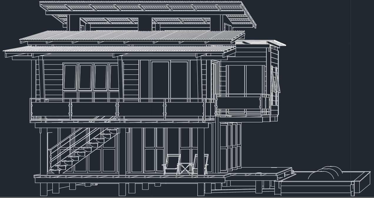 modern house front  CAD Block And Typical Drawing For 