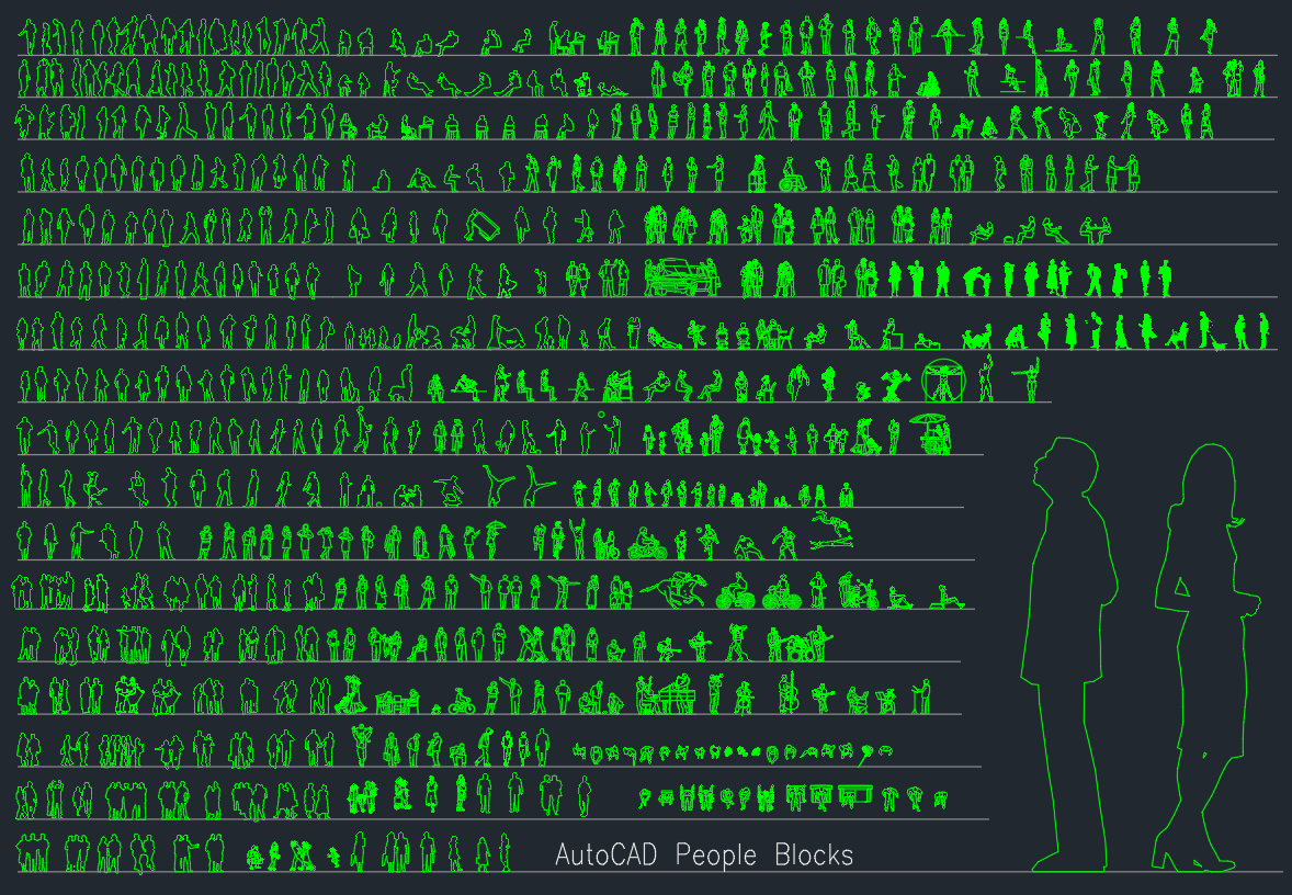 AutoCAD People Blocks DWG Figures Download for CAD Design