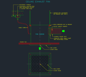 Ceiling Exhaust Fan CAD Block | DWG Drawing Download