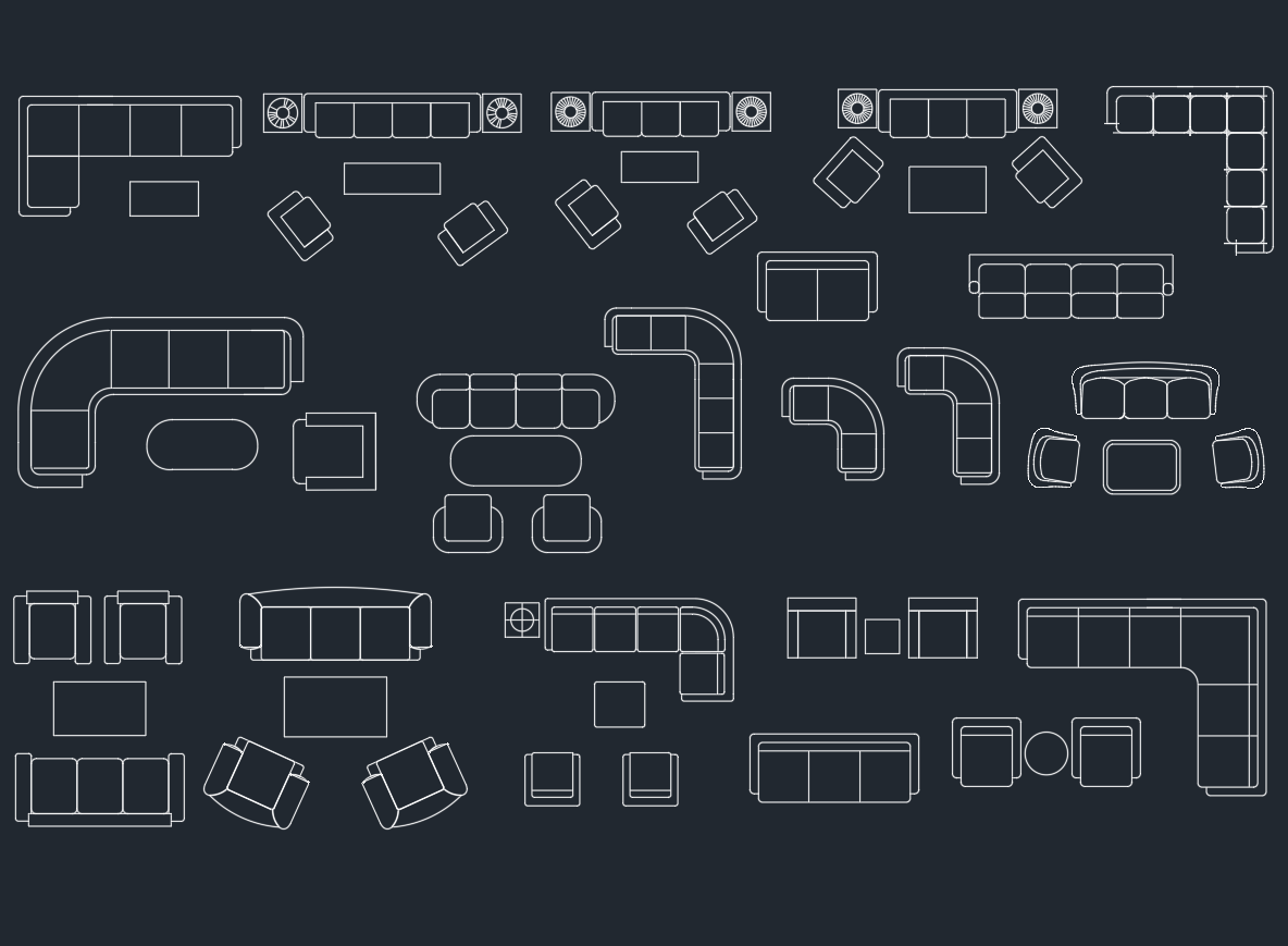 Couches and Sofas CAD Blocks | DWG Furniture Download