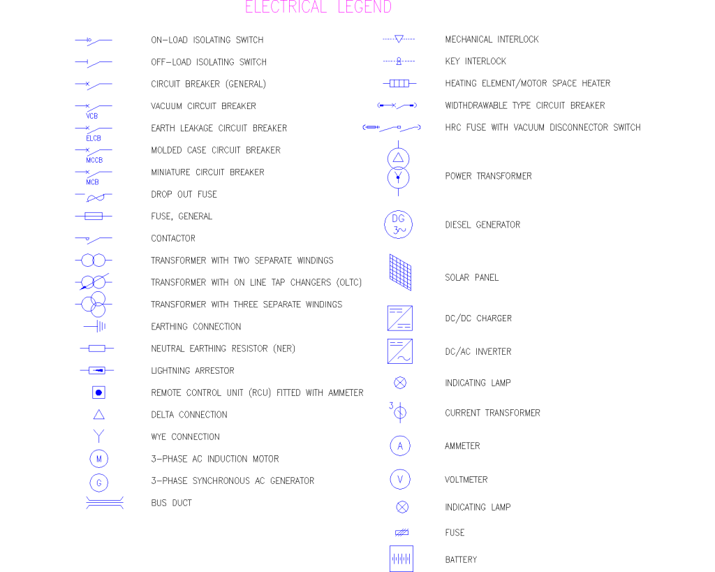 Electrical Legend - CADBlocks Hub for Industrial Design