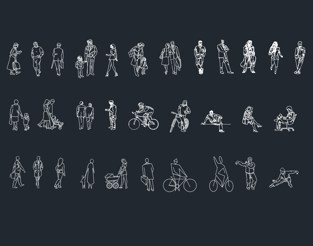 People Activity CAD Blocks DWG Human Figures Download