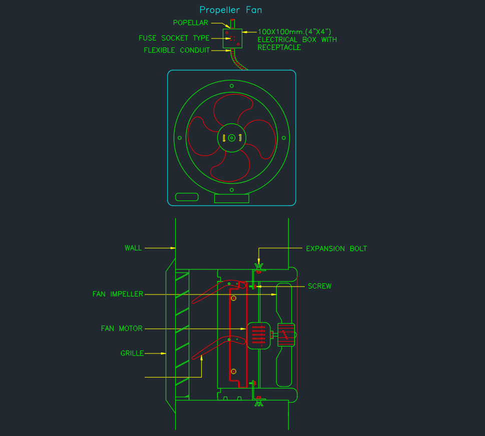 Propeller Fan CAD Block | DWG Drawing Download