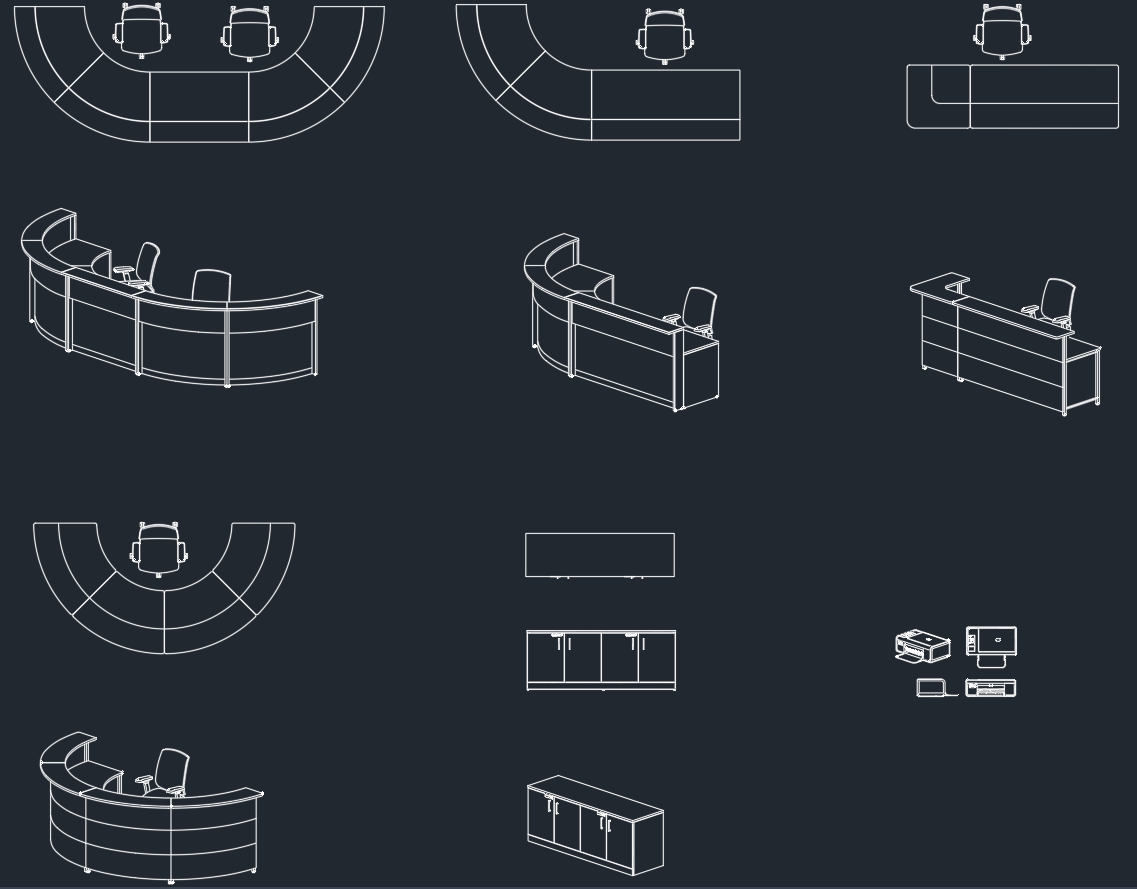 Reception Desk CAD Blocks | Front Counter DWG Download