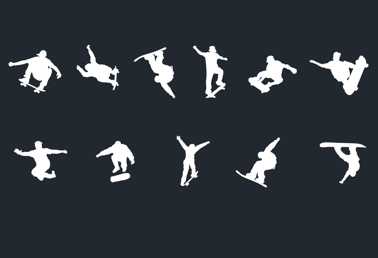 Skateboard People CAD Blocks DWG Human Figures Download