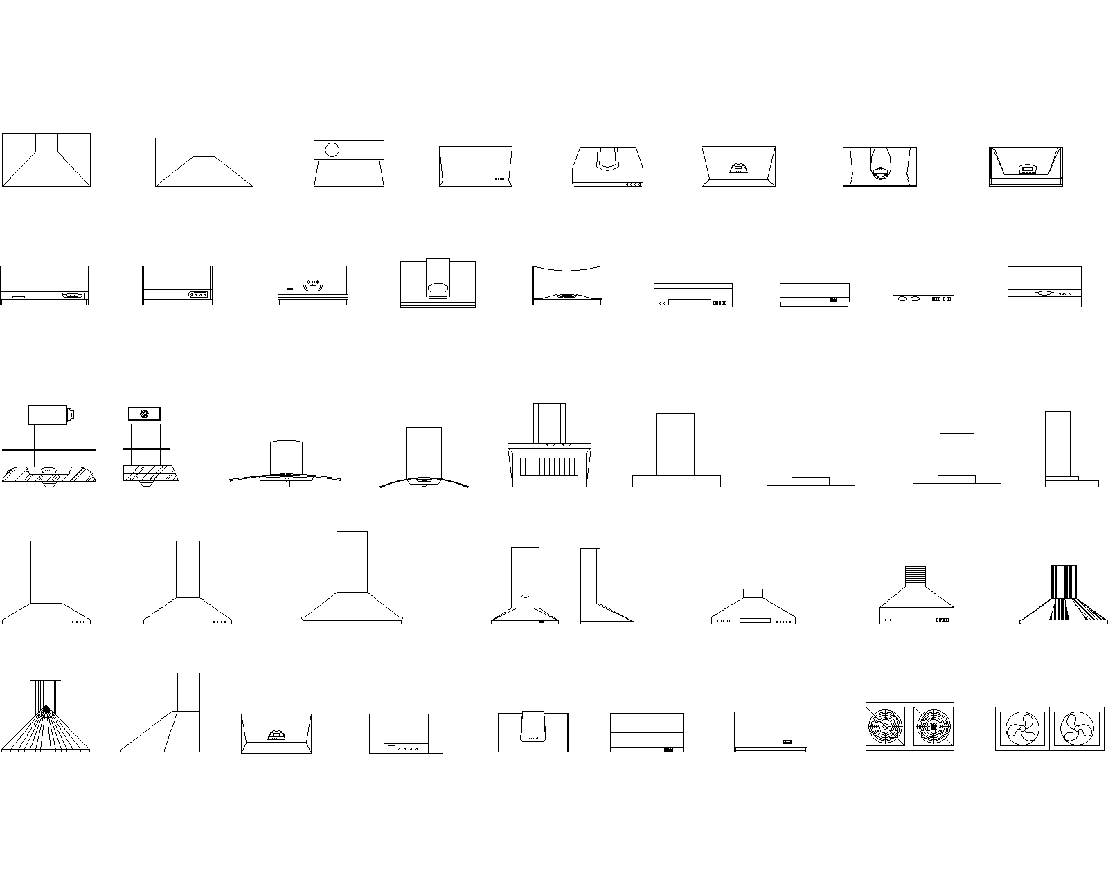 Range Hoods CAD Blocks
