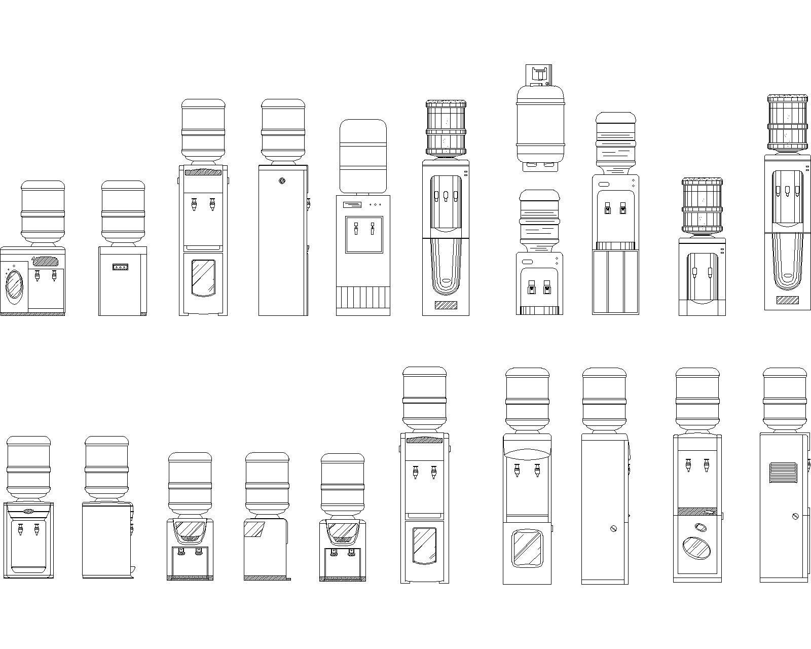 Water Coolers CAD Blocks