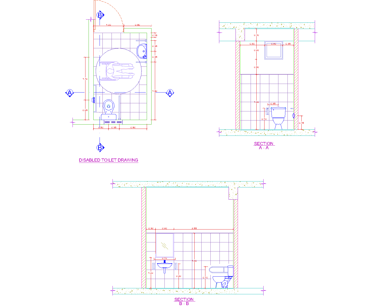 Disabled Toilet Drawing