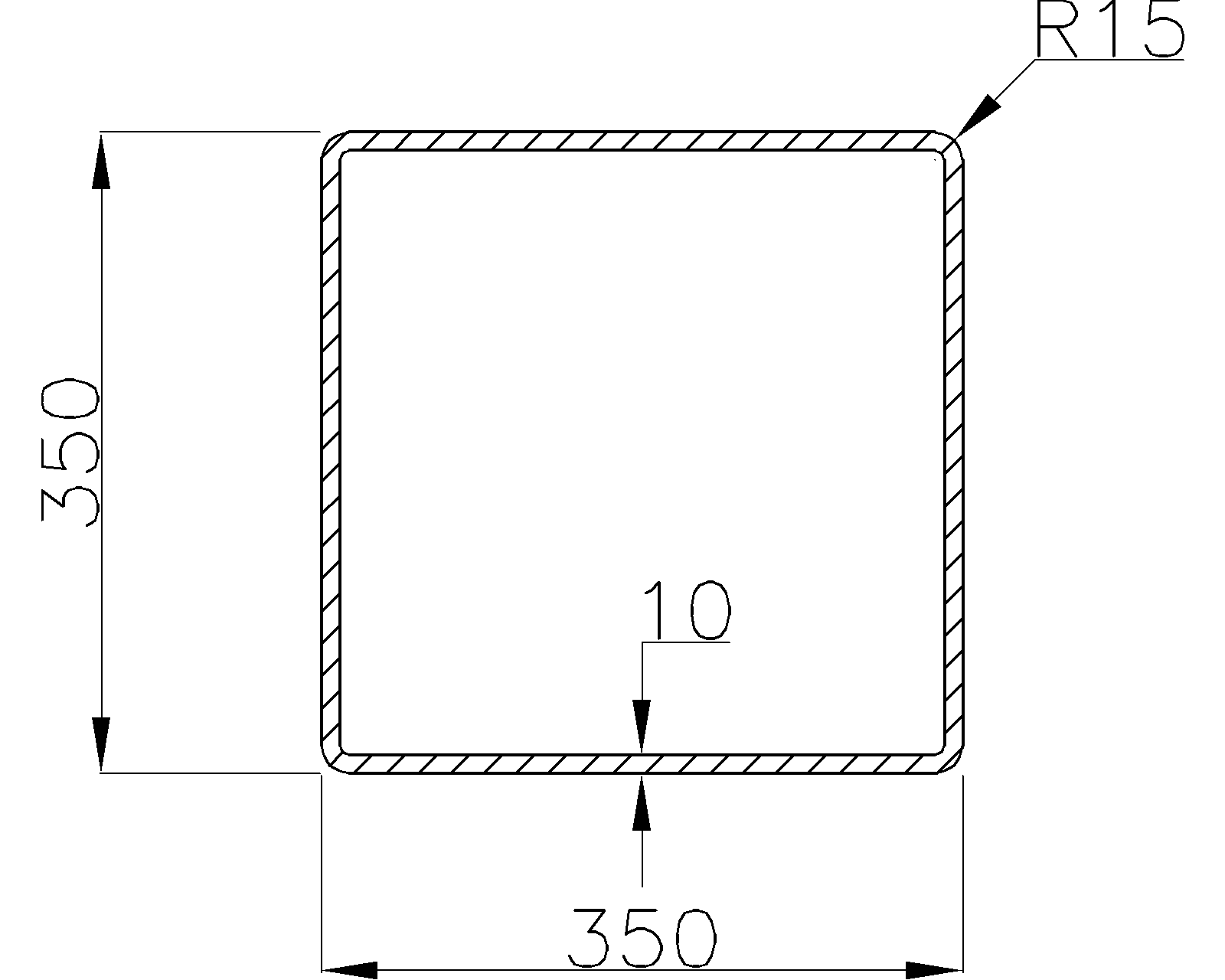 SHS 350x350x10